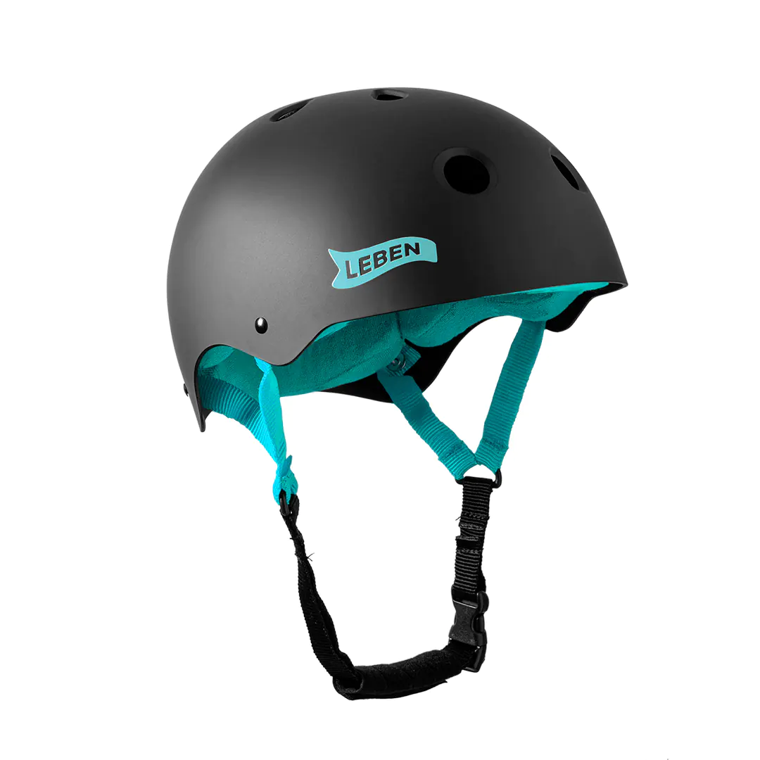 Casco Leben Negro/Turquesa