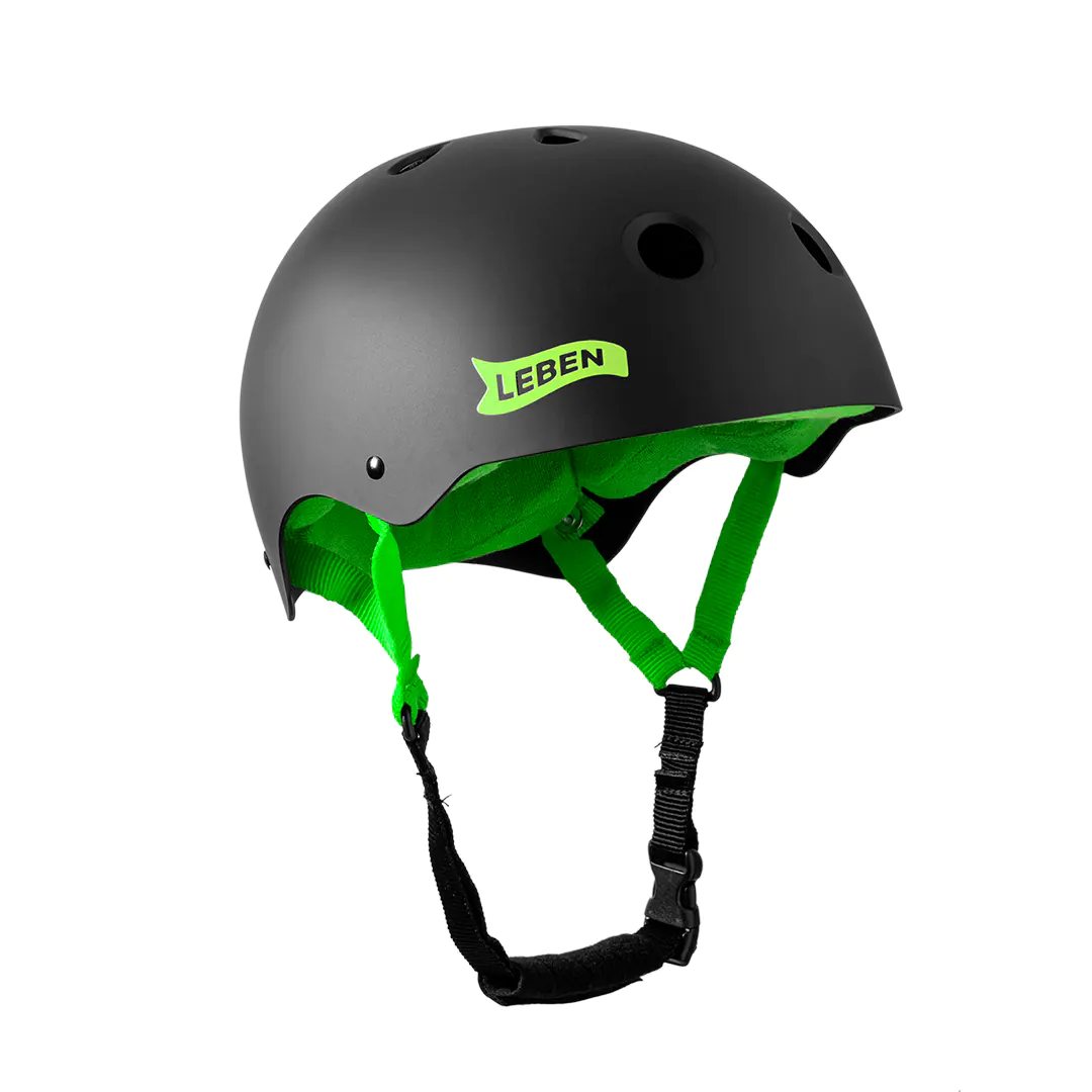 Casco Leben Negro/Verde